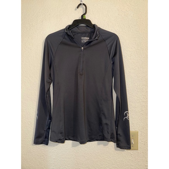 Layer 8 Tops - Layer‎ 8 Womens Qwick Dry Quarter Zip Performance Pullover Gray Size Medium